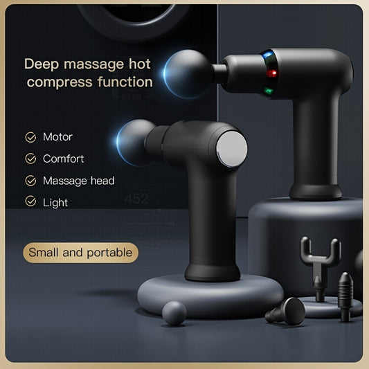 1pc Mini Electric Heat Muscle Massage Gun: Back Soothing Sore Neck Cervical Massage: Muscle Relaxing Pin Multifunctional Fitness Decompressor